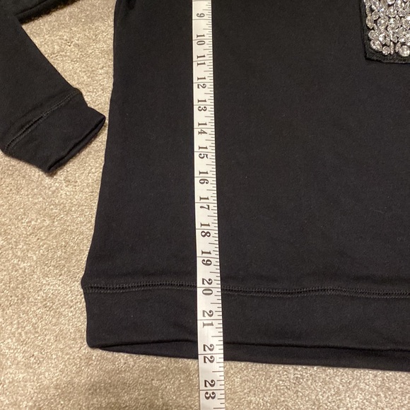 Venus XS Black Bedazzled Pocket Sweatshirt - Picture 8 of 15
